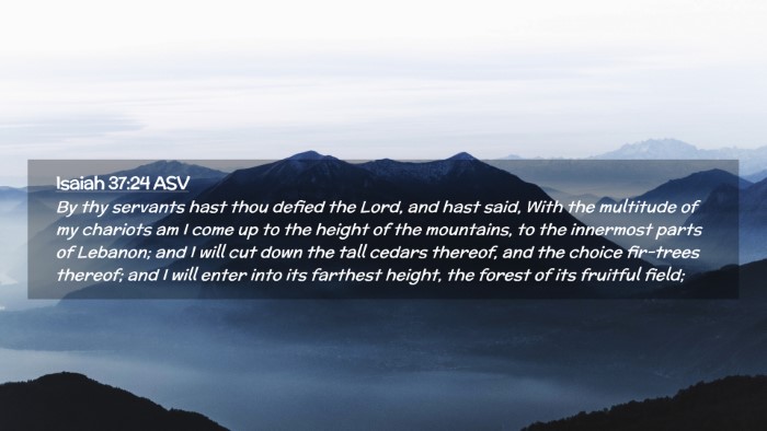 Picture 02 - Isaiah 37:24 ASV Desktop Wallpaper - By thy servants hast thou defied the Lord, and - Desktop Bible Verse Wallpaper
