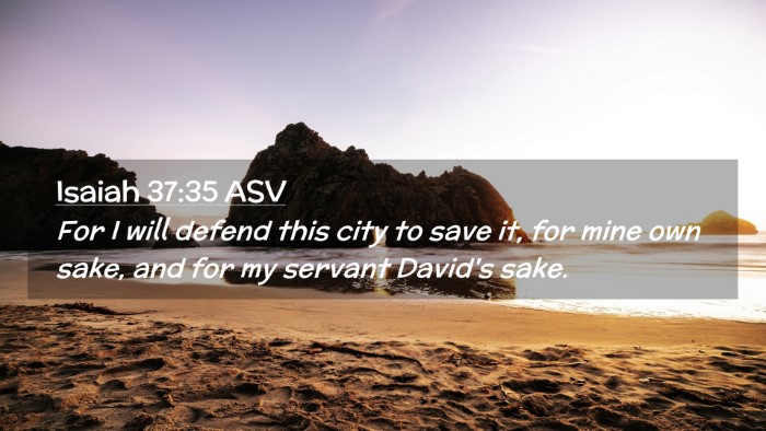Picture 02 - Isaiah 37:35 ASV Desktop Wallpaper - For I will defend this city to save it, for mine - Desktop Bible Verse Wallpaper