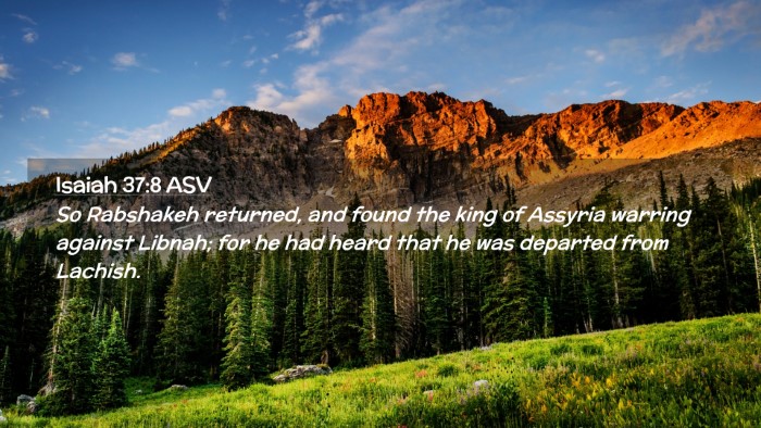 Picture 02 - Isaiah 37:8 ASV Desktop Wallpaper - So Rabshakeh returned, and found the king of - Desktop Bible Verse Wallpaper