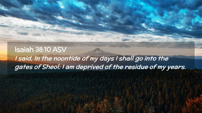 Picture 02 - Isaiah 38:10 ASV Desktop Wallpaper - I said, In the noontide of my days I shall go - Desktop Bible Verse Wallpaper