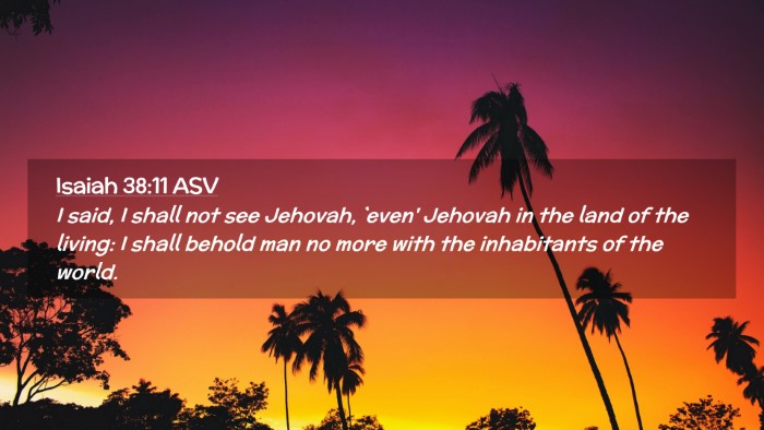 Picture 02 - Isaiah 38:11 ASV Desktop Wallpaper - I said, I shall not see Jehovah, `even' Jehovah - Desktop Bible Verse Wallpaper