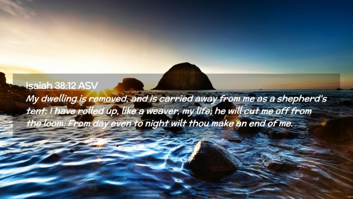 Picture 02 - Isaiah 38:12 ASV Desktop Wallpaper - My dwelling is removed, and is carried away from - Desktop Bible Verse Wallpaper