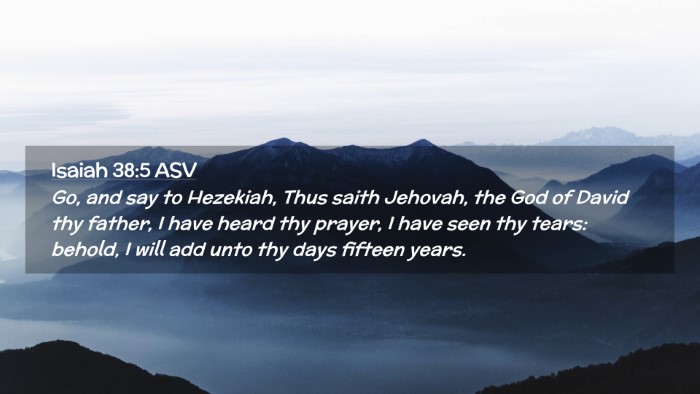 Picture 02 - Isaiah 38:5 ASV Desktop Wallpaper - Go, and say to Hezekiah, Thus saith Jehovah, the - Desktop Bible Verse Wallpaper