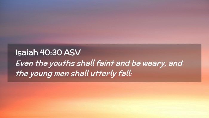 Picture 02 - Isaiah 40:30 ASV Desktop Wallpaper - Even the youths shall faint and be weary, and the - Desktop Bible Verse Wallpaper