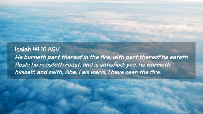 Picture 02 - Isaiah 44:16 ASV Desktop Wallpaper - He burneth part thereof in the fire; with part - Desktop Bible Verse Wallpaper