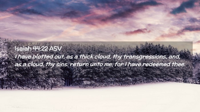 Picture 02 - Isaiah 44:22 ASV Desktop Wallpaper - I have blotted out, as a thick cloud, thy - Desktop Bible Verse Wallpaper