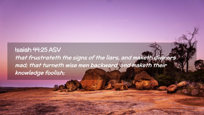 Picture 02 - Isaiah 44:25 ASV Desktop Wallpaper - that frustrateth the signs of the liars, and - Desktop Bible Verse Wallpaper