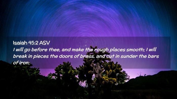 Picture 02 - Isaiah 45:2 ASV Desktop Wallpaper - I will go before thee, and make the rough places - Desktop Bible Verse Wallpaper