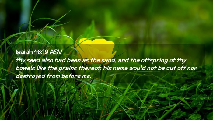 Picture 02 - Isaiah 48:19 ASV Desktop Wallpaper - thy seed also had been as the sand, and the - Desktop Bible Verse Wallpaper