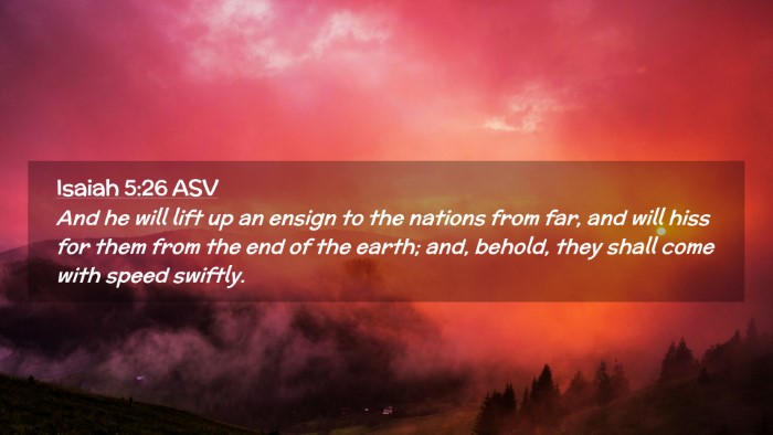 Picture 02 - Isaiah 5:26 ASV Desktop Wallpaper - And he will lift up an ensign to the nations from - Desktop Bible Verse Wallpaper