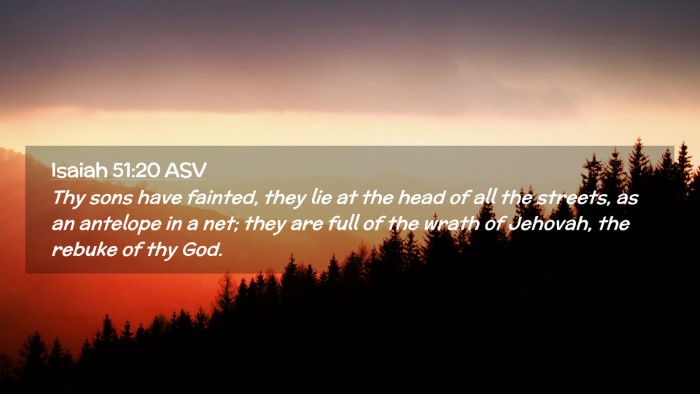 Picture 02 - Isaiah 51:20 ASV Desktop Wallpaper - Thy sons have fainted, they lie at the head of - Desktop Bible Verse Wallpaper