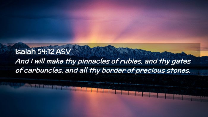 Picture 02 - Isaiah 54:12 ASV Desktop Wallpaper - And I will make thy pinnacles of rubies, and thy - Desktop Bible Verse Wallpaper