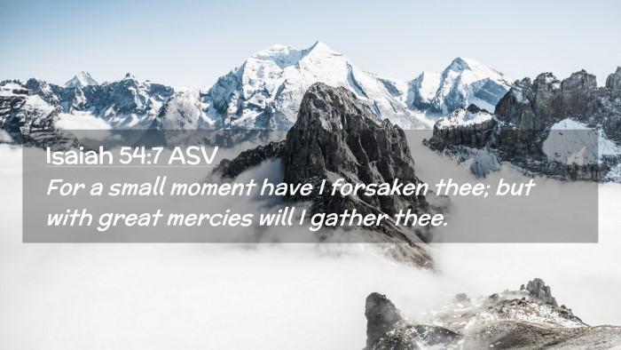 Picture 02 - Isaiah 54:7 ASV Desktop Wallpaper - For a small moment have I forsaken thee; but with - Desktop Bible Verse Wallpaper