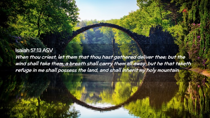 Picture 02 - Isaiah 57:13 ASV Desktop Wallpaper - When thou criest, let them that thou hast - Desktop Bible Verse Wallpaper
