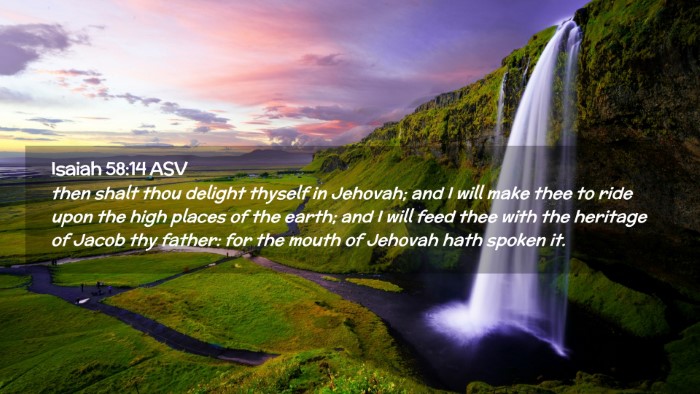 Picture 02 - Isaiah 58:14 ASV Desktop Wallpaper - then shalt thou delight thyself in Jehovah; and I - Desktop Bible Verse Wallpaper