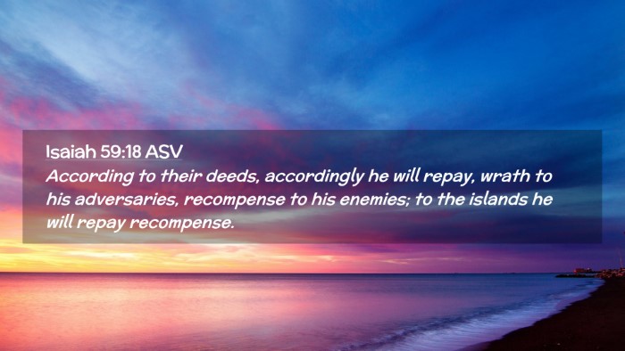 Picture 02 - Isaiah 59:18 ASV Desktop Wallpaper - According to their deeds, accordingly he will - Desktop Bible Verse Wallpaper