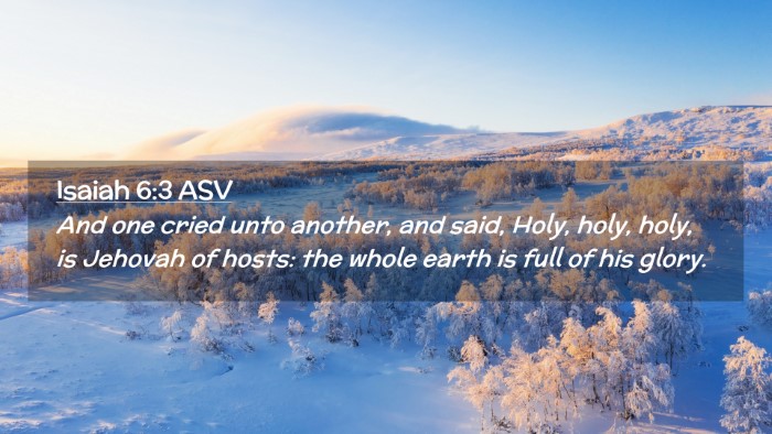 Picture 02 - Isaiah 6:3 ASV Desktop Wallpaper - And one cried unto another, and said, Holy, holy, - Desktop Bible Verse Wallpaper