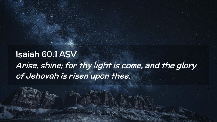 Picture 02 - Isaiah 60:1 ASV Desktop Wallpaper - Arise, shine; for thy light is come, and the - Desktop Bible Verse Wallpaper