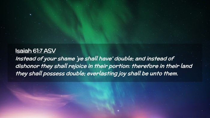 Picture 02 - Isaiah 61:7 ASV Desktop Wallpaper - Instead of your shame `ye shall have' double; and - Desktop Bible Verse Wallpaper