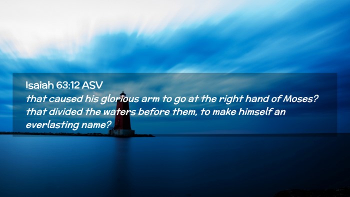 Picture 02 - Isaiah 63:12 ASV Desktop Wallpaper - that caused his glorious arm to go at the right - Desktop Bible Verse Wallpaper