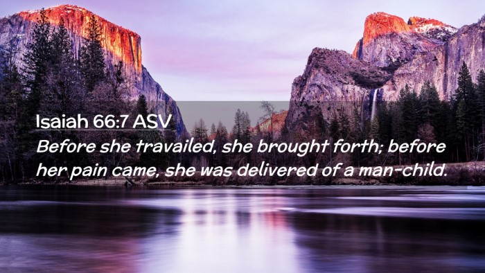 Picture 02 - Isaiah 66:7 ASV Desktop Wallpaper - Before she travailed, she brought forth; before - Desktop Bible Verse Wallpaper