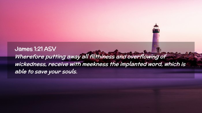 Picture 02 - James 1:21 ASV Desktop Wallpaper - Wherefore putting away all filthiness and - Desktop Bible Verse Wallpaper