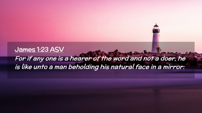 Picture 02 - James 1:23 ASV Desktop Wallpaper - For if any one is a hearer of the word and not a - Desktop Bible Verse Wallpaper