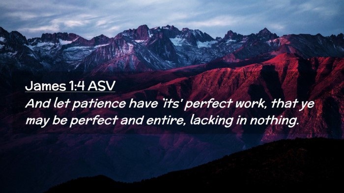Picture 02 - James 1:4 ASV Desktop Wallpaper - And let patience have `its' perfect work, that ye - Desktop Bible Verse Wallpaper