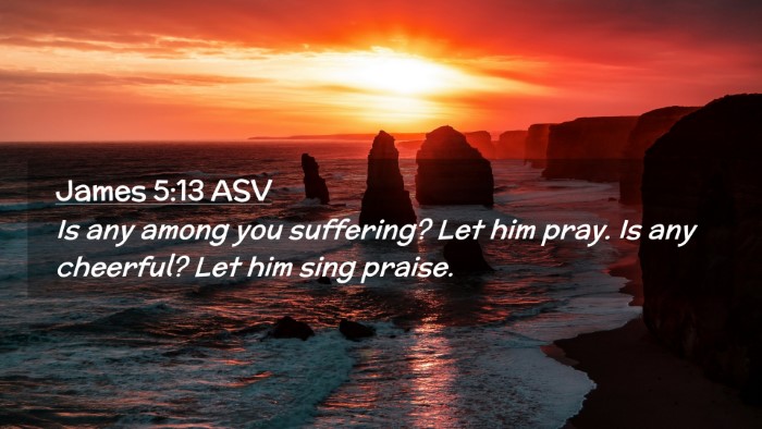 Picture 02 - James 5:13 ASV Desktop Wallpaper - Is any among you suffering? Let him pray. Is any - Desktop Bible Verse Wallpaper