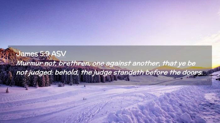 Picture 02 - James 5:9 ASV Desktop Wallpaper - Murmur not, brethren, one against another, that - Desktop Bible Verse Wallpaper