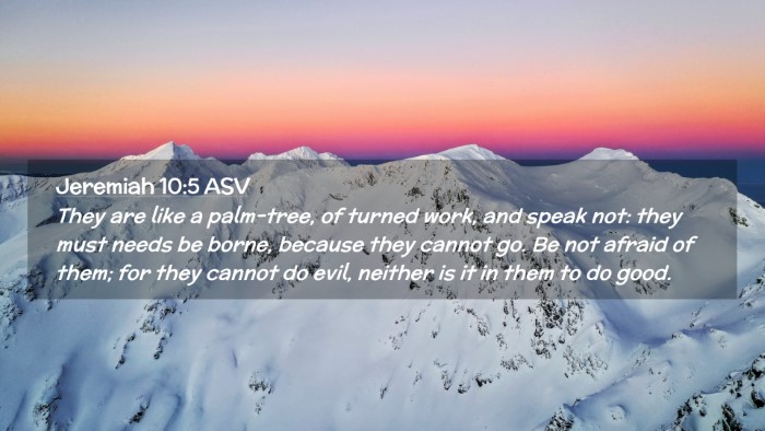 Picture 02 - Jeremiah 10:5 ASV Desktop Wallpaper - They are like a palm-tree, of turned work, and - Desktop Bible Verse Wallpaper