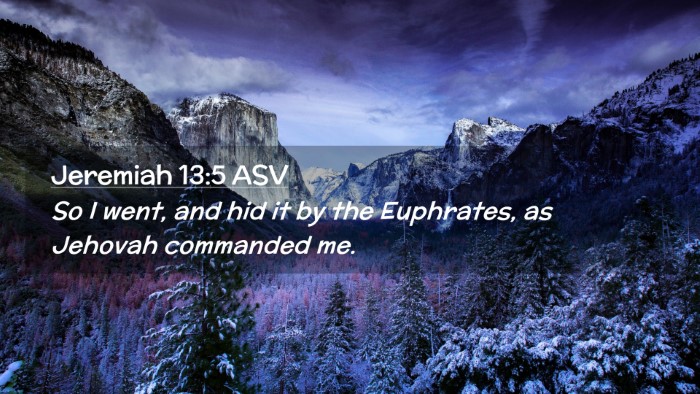 Picture 02 - Jeremiah 13:5 ASV Desktop Wallpaper - So I went, and hid it by the Euphrates, as - Desktop Bible Verse Wallpaper