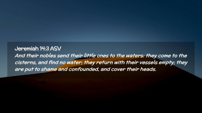 Picture 02 - Jeremiah 14:3 ASV Desktop Wallpaper - And their nobles send their little ones to the - Desktop Bible Verse Wallpaper