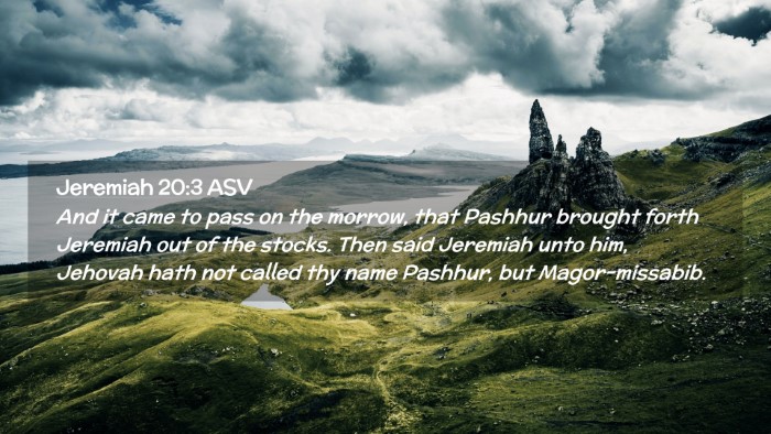 Picture 02 - Jeremiah 20:3 ASV Desktop Wallpaper - And it came to pass on the morrow, that Pashhur - Desktop Bible Verse Wallpaper