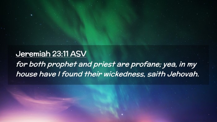 Picture 02 - Jeremiah 23:11 ASV Desktop Wallpaper - for both prophet and priest are profane; yea, in - Desktop Bible Verse Wallpaper