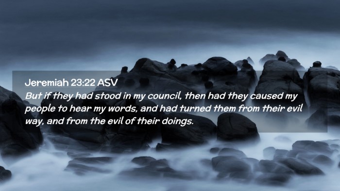 Picture 02 - Jeremiah 23:22 ASV Desktop Wallpaper - But if they had stood in my council, then had - Desktop Bible Verse Wallpaper