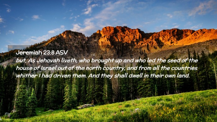 Picture 02 - Jeremiah 23:8 ASV Desktop Wallpaper - but, As Jehovah liveth, who brought up and who - Desktop Bible Verse Wallpaper