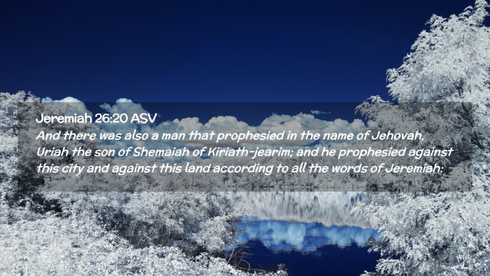 Picture 02 - Jeremiah 26:20 ASV Desktop Wallpaper - And there was also a man that prophesied in the - Desktop Bible Verse Wallpaper