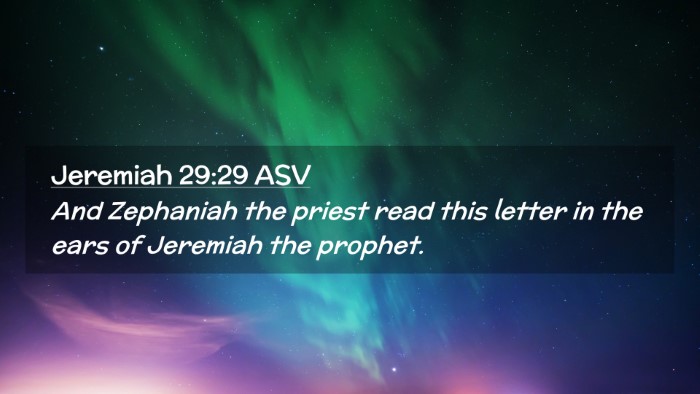 Picture 02 - Jeremiah 29:29 ASV Desktop Wallpaper - And Zephaniah the priest read this letter in the - Desktop Bible Verse Wallpaper