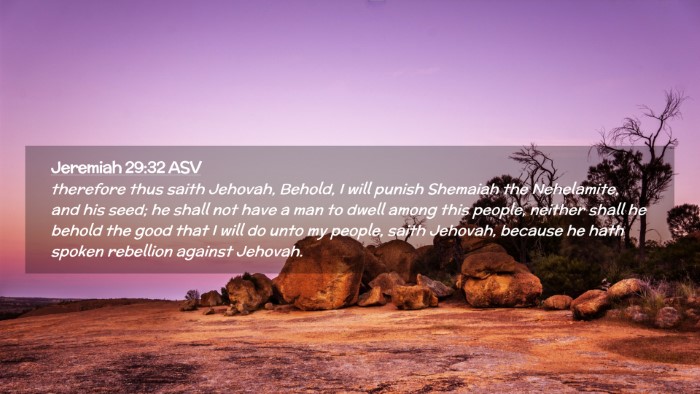 Picture 02 - Jeremiah 29:32 ASV Desktop Wallpaper - therefore thus saith Jehovah, Behold, I will - Desktop Bible Verse Wallpaper