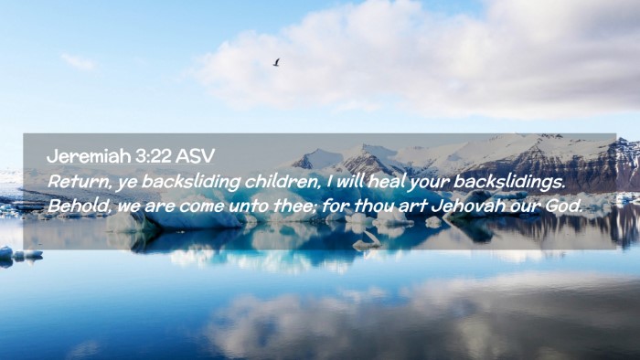 Picture 02 - Jeremiah 3:22 ASV Desktop Wallpaper - Return, ye backsliding children, I will heal your - Desktop Bible Verse Wallpaper