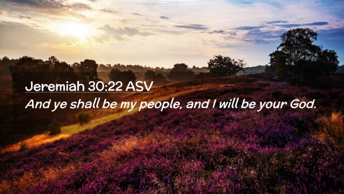 Picture 02 - Jeremiah 30:22 ASV Desktop Wallpaper - And ye shall be my people, and I will be your - Desktop Bible Verse Wallpaper