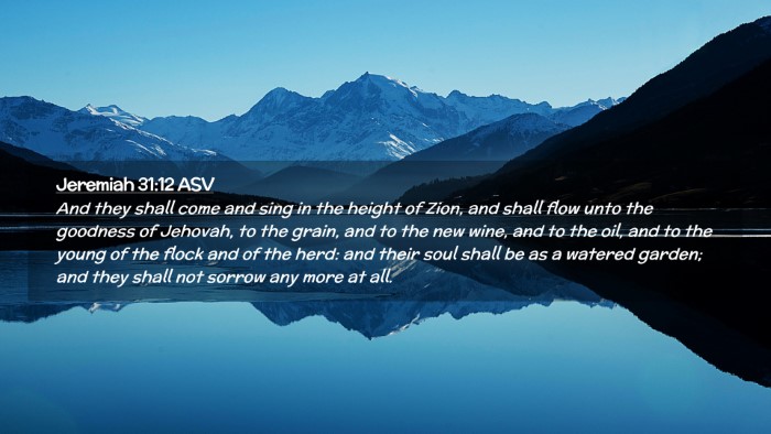 Picture 02 - Jeremiah 31:12 ASV Desktop Wallpaper - And they shall come and sing in the height of - Desktop Bible Verse Wallpaper