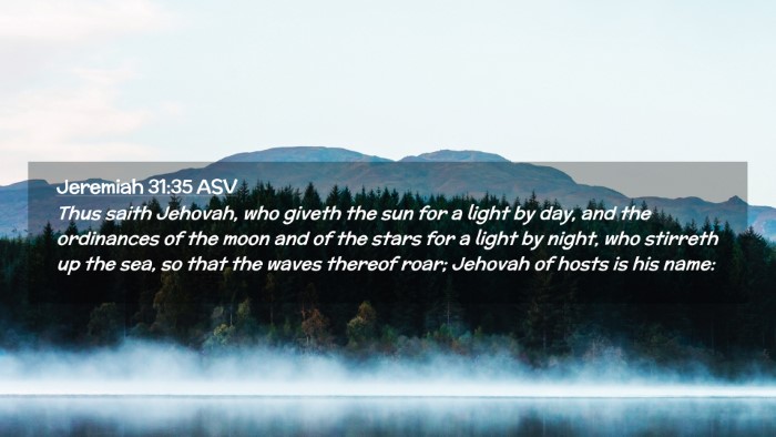 Picture 02 - Jeremiah 31:35 ASV Desktop Wallpaper - Thus saith Jehovah, who giveth the sun for a - Desktop Bible Verse Wallpaper