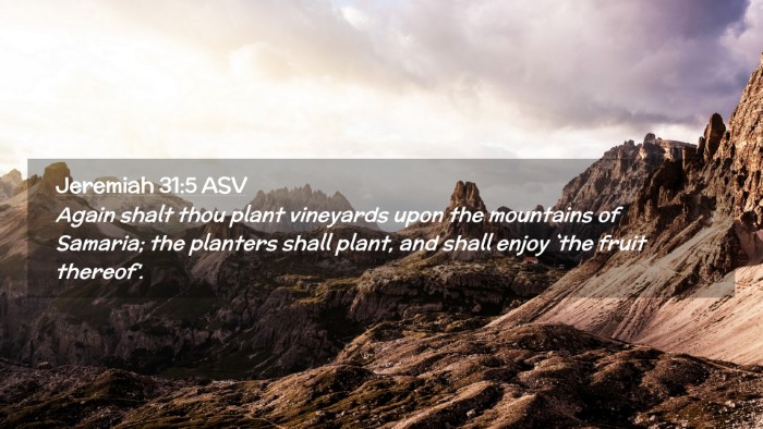 Picture 02 - Jeremiah 31:5 ASV Desktop Wallpaper - Again shalt thou plant vineyards upon the - Desktop Bible Verse Wallpaper