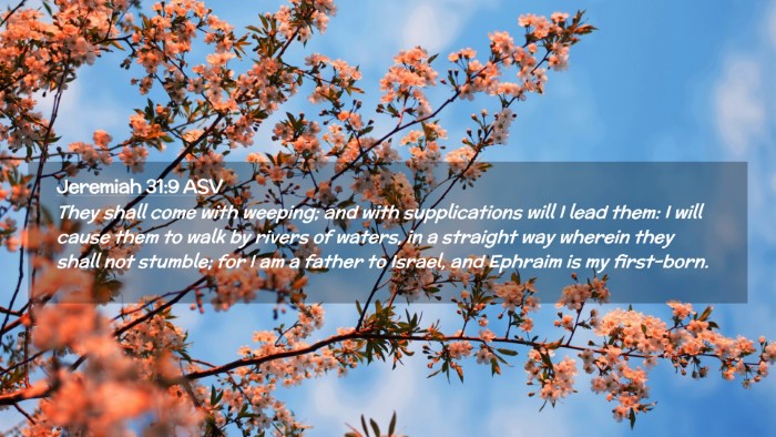 Picture 02 - Jeremiah 31:9 ASV Desktop Wallpaper - They shall come with weeping; and with - Desktop Bible Verse Wallpaper
