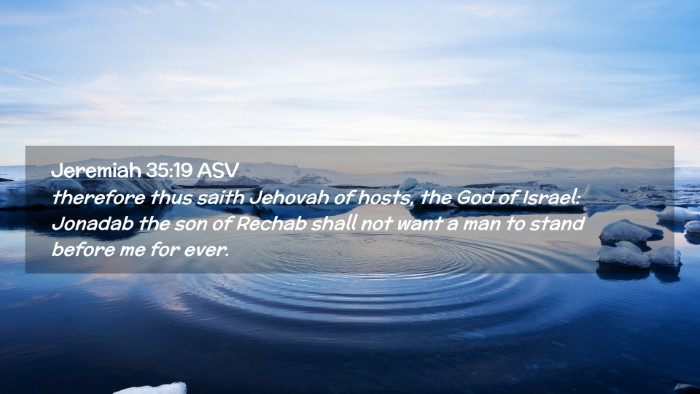 Picture 02 - Jeremiah 35:19 ASV Desktop Wallpaper - therefore thus saith Jehovah of hosts, the God of - Desktop Bible Verse Wallpaper