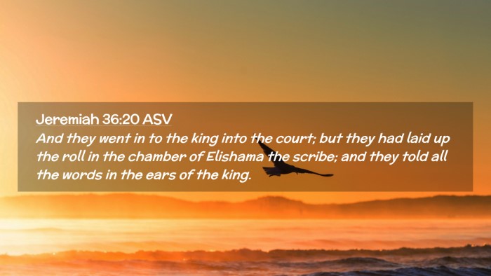 Picture 02 - Jeremiah 36:20 ASV Desktop Wallpaper - And they went in to the king into the court; but - Desktop Bible Verse Wallpaper