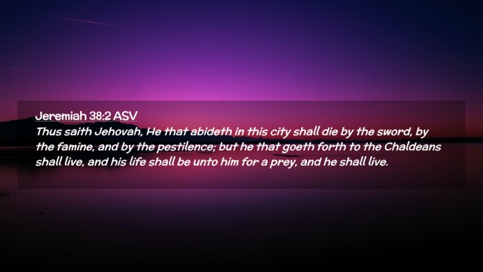 Picture 02 - Jeremiah 38:2 ASV Desktop Wallpaper - Thus saith Jehovah, He that abideth in this city - Desktop Bible Verse Wallpaper