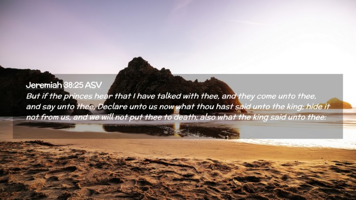Picture 02 - Jeremiah 38:25 ASV Desktop Wallpaper - But if the princes hear that I have talked with - Desktop Bible Verse Wallpaper